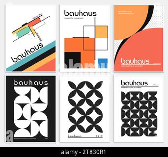 Contient un ensemble d'art abstrait dans le style bauhaus, Illustration de Vecteur