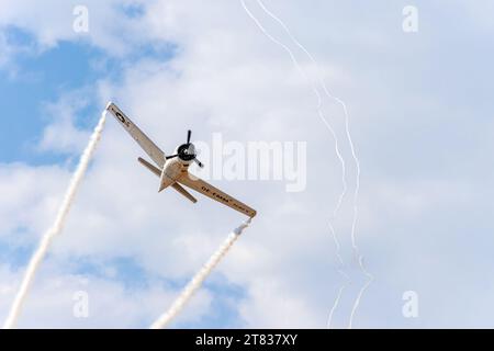 Le 16 septembre 2023, un grand spectacle aérien à l'aérodrome sportif de Stenkovec a célébré le 100e anniversaire de l'Aero Club Skopje. Banque D'Images