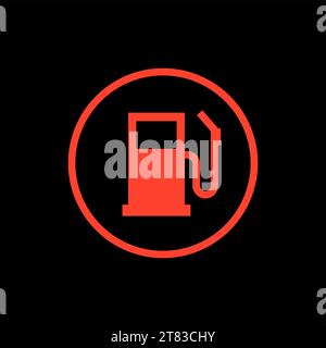 Icône d'indicateur de niveau de carburant sur le tableau de bord. Capteur de réservoir de fioul gaz vide, essence diesel. Illustration de Vecteur