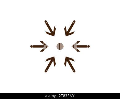 Flèche et point symbolisant. Icône concentration , illustration vectorielle. Illustration de Vecteur