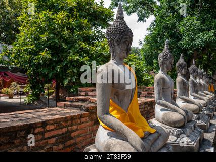 Wat Chai Yai Mongkon Ayutthaya Thaïlande Asie Banque D'Images