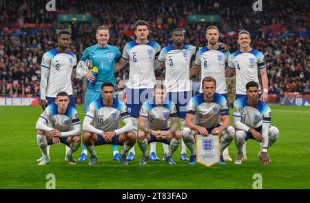 17 novembre 2023 - Angleterre - Malte - qualification Euro 2024 - Wembley. La photo de l'équipe d'Angleterre avant les qualifications de l'Euro 2024 contre Malte. Photo : Mark pain / Alamy Live News Banque D'Images