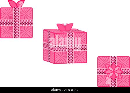 Coffret cadeau rose. Illustration vectorielle Illustration de Vecteur