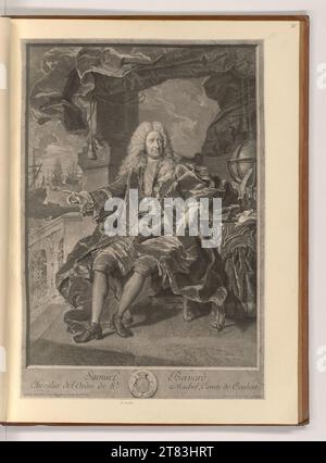 Pierre Imbert Drevet Portrait Samuel Bernard. Gravure sur cuivre, gravure 1729, 1729 Banque D'Images