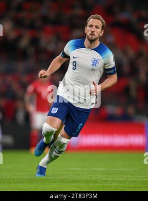 17 novembre 2023 - Angleterre - Malte - qualification Euro 2024 - Wembley. L'Anglais Harry Kane lors de la qualification pour l'Euro 2024 contre Malte. Photo : Mark pain / Alamy Live News Banque D'Images