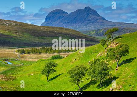 Suilven, Assynt, Wester Ross, Highalnds écossais, Royaume-Uni Banque D'Images