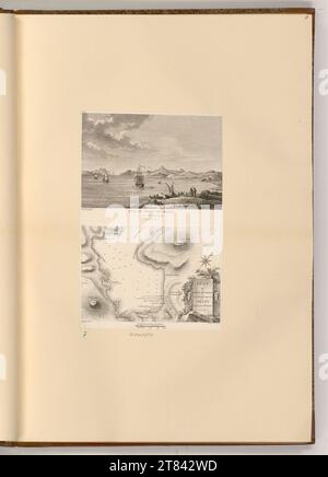 Marie-Gabriel-Florent-Auguste Choiseul-Gouffier (an der Entstehung Beteiligte r) vue et plan du port de Milos. Gravure, gravure sur cuivre 1782, 1782 Banque D'Images