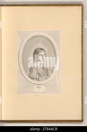 Claude Mellan (Ausführende r Künstler in) Portrait Louis XIV enfant dans l'ovale. Gravure sur cuivre imprimée vers 1644 Banque D'Images