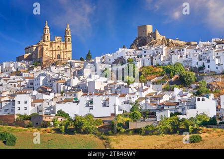 Village blanc d'Olvera, province de Cadix, Andalousie, Espagne Banque D'Images