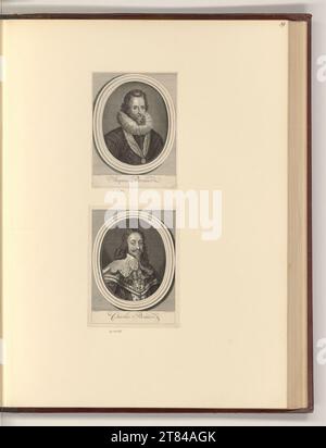 Bernard Picart (Leitung der Produktion) Portraits Jaques i. ; Charles I .. Gravure sur cuivre, gravure 1724, 1724 Banque D'Images