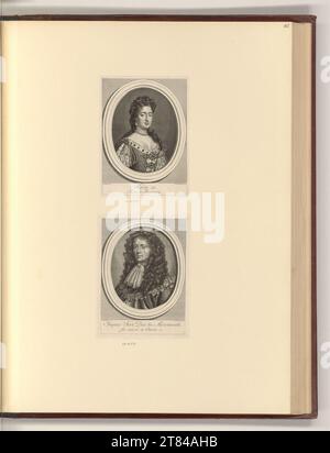 Bernard Picart (Leitung der Produktion) Portraits Maria II, Reine d'Angleterre ; Jacques Scot. Gravure sur cuivre, gravure 1724, 1724 Banque D'Images