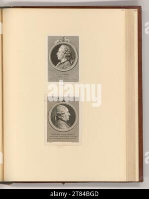 Auguste de Saint Aubin (graveur) Portraits. Gravure sur cuivre, gravure 1779 ; 1782 Banque D'Images