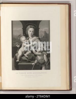 François Eugène Augustin Bridoux (graveur) la Vierge dit Aldobrandini. Gravure sur cuivre, gravure 1833-1892, 1833/1892 Banque D'Images