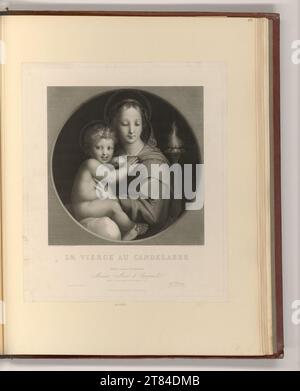 François Eugène Augustin Bridoux (graveur) la Vierge aux candélabres. Gravure sur cuivre imprimée vers 1835 Banque D'Images