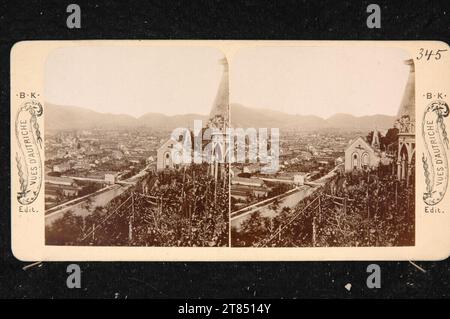 Bloc Adolphe (Verleger in) Graz vu de l'ouest. Papier albumine, sur la boîte boîte / format stéréo vers 1875 Banque D'Images