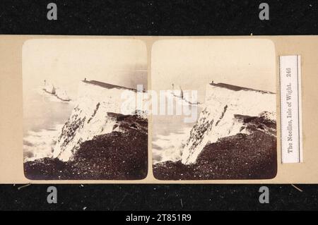 Anonym the Needles, île de Wright. Papier albumine, sur la boîte boîte / format stéréo vers 1865 Banque D'Images