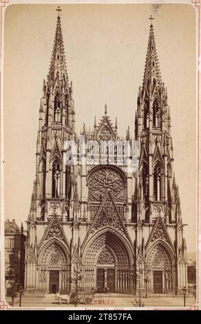 Adolphe Noel façade ouest de la rue Cathédrale de Quen à Rouen. Albuminpapier Banque D'Images