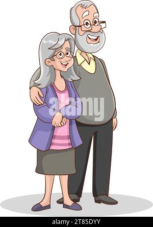 Couple de personnes âgées tenant la main. Grands-parents ensemble. grand-père. Un couple âgé. Un homme et une vieille woman.Vector illustation Illustration de Vecteur