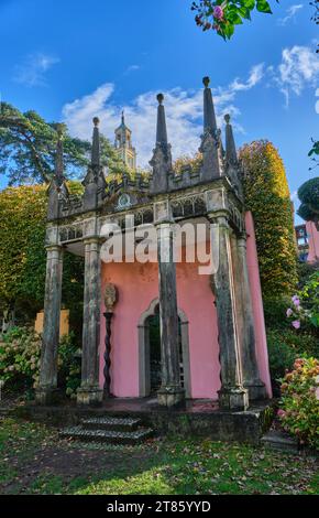 Le pavillon gothique sur la place centrale à Portmeirion, Gwynedd, pays de Galles Banque D'Images