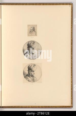 Andries Both (Ausführende r Künstler in) Portrait d'un homme ; Portrait d'une vieille femme ou de la mère de Rembrandt. gravure 1622-1642, 1622/1642 Banque D'Images