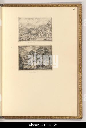 Allart van Everdingen (graveur) Paysage fluvial avec moulin ; Paysage forestier avec cabane. gravure 1641-1675, 1641/1675 Banque D'Images