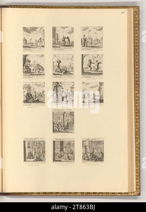 Albert Flamen (graveur) les dix commandements dans le christianisme ; les cinq commandements de l'Église catholique (illustration du livre). gravure 1648, 1648 Banque D'Images