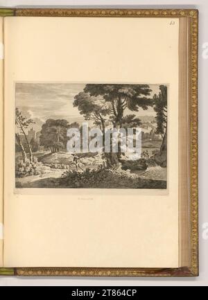 Johannes Glauber (graveur) Paysage Schäfer et troupeau. gravure 1661-1726, 1661/1726 Banque D'Images