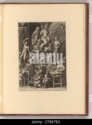 Jan van der Straet les praticiens des arts visuels (allégorie). Gravure sur cuivre 1587, 1587 Banque D'Images