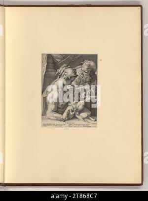 Hendrick Goltzius (graveur) Sainte famille. Gravure sur cuivre 1575-1617, 1575/1617 Banque D'Images