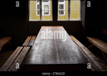 Hébergement pour prisonniers juifs dans l'ancien camp de concentration de Sachsenhausen. Banque D'Images