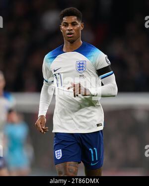 17 novembre 2023 - Angleterre - Malte - qualification Euro 2024 - Wembley. L'Anglais Marcus Rashford lors de la qualification pour l'Euro 2024 contre Malte. Photo : Mark pain / Alamy Live News Banque D'Images