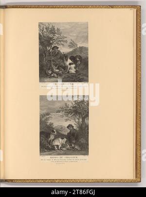 Jean Charles le Vasseur (graveur) y repose Jäger. gravure 1754-1816, 1754/1816 Banque D'Images