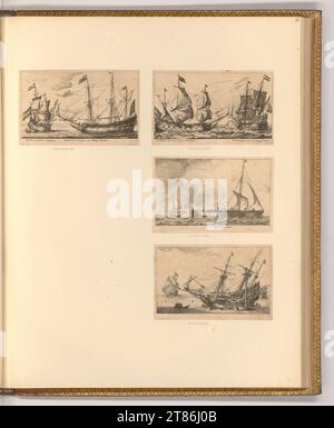 Reinier Nooms navires en mer. gravure 17. Siècle , 17e siècle Banque D'Images