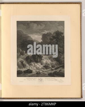 Christian Haldenwang (graveur) Cascade d'après Ruysdael 2e feuille. gravure vers 1831 Banque D'Images