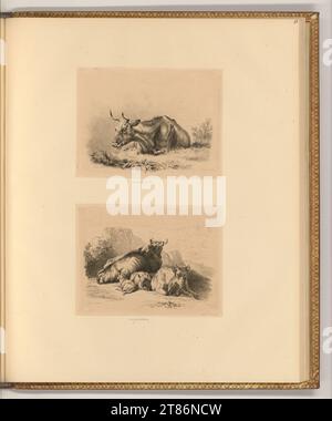 Johann Adam von Bartsch (graveur) bovins et moutons. gravure 1805, 1805 Banque D'Images