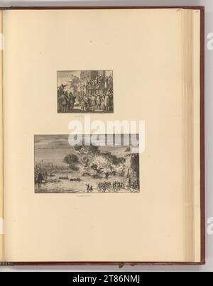 Jan Luyken (Ausführende r Künstler in) torture d'un évêque ; bataille maritime. gravure 1669-1712, 1669/1712 Banque D'Images