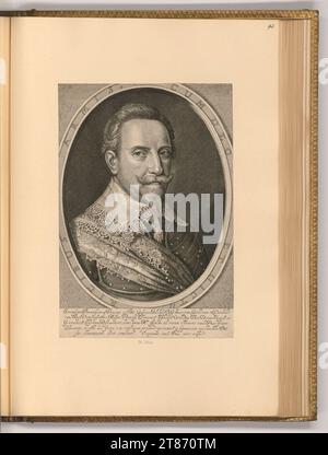 Crispin van de passe Portrait Gustav Adolph de Suède. Gravure sur cuivre, gravure 1584-1637, 1584/1637 Banque D'Images