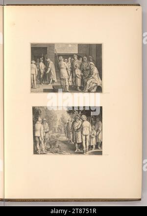 Nicolaes de Bruyn (graveur) le deuxième rêve de Josef ; Josef est vendu aux Ismaélites. Gravure sur cuivre 1629, 1629 Banque D'Images