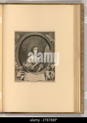 Cornelis van Dalen (graveur) Portrait Anna Maria van Schurman. Gravure sur cuivre 1652-1664, 1652/1664 Banque D'Images