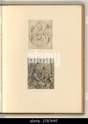 Guido Reni (Ausführende r Künstler in) Madone avec enfant et Johannesknaben. gravure 1600-1640, 1600/1640 Banque D'Images