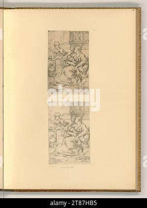 Guido Reni (Ausführende r Künstler in) la sainte famille. gravure 1590-1610, 1590/1610 Banque D'Images