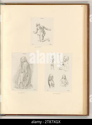 Carlo Giuseppe Gerli (graveur) diverses études de figures. gravure 1784, 1784 Banque D'Images