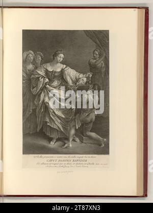 Johann Jakob Frey (graveur) Salomé avec la tête de John. Gravure sur cuivre, gravure 1745, 1745 Banque D'Images