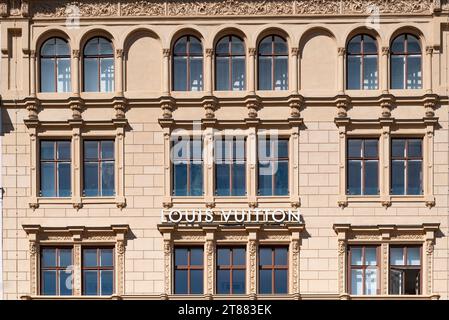 Vienne, Australie, 29 septembre 2023 Boutique louis vuitton luxueuse dans la vieille ville viennoise, Graben Strasse Banque D'Images