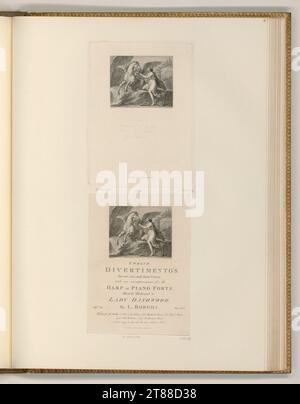 Francesco Bartolozzi (graveur) Frontispiz, livre de musique, Pegasus et Muse. Gravure, gravure sur cuivre vers 1790 Banque D'Images