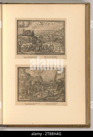 Pieter Van der Borcht (graveur) fin du déluge ; victime de Noé. gravure 1581, 1581 Banque D'Images