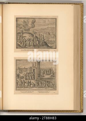 Pieter Van der Borcht (graveur) Ascension du Christ ; l'événement de Pentecôte. gravure 1581, 1581 Banque D'Images