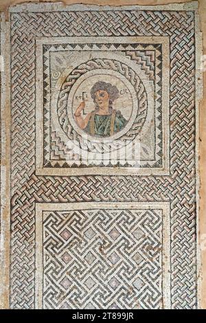 Mosaïque de sol du complexe d'Eustolios à Kourion (Chypre) Banque D'Images