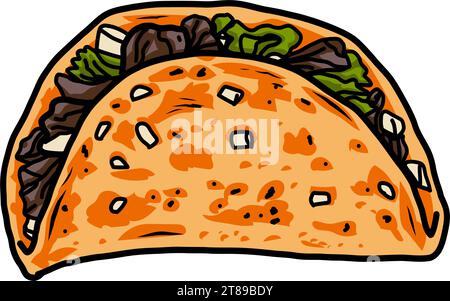 Tacos Birria Taco Quesabirria Quesadilla dessin Art Illustration Vector Illustration de Vecteur