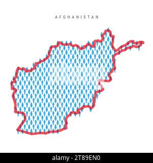 Carte de la population de l'Afghanistan. Stick chiffres carte du peuple afghan avec rouge rouge rouge translucide frontière du pays. Modèle d'icônes hommes et femmes. Vecteur isolé Illustration de Vecteur